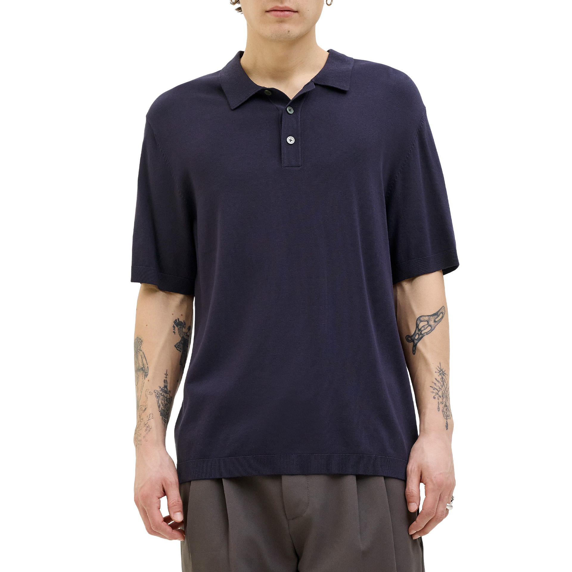 Jack & Jones Jprccwilliam Knit Polo Ss Night Sky