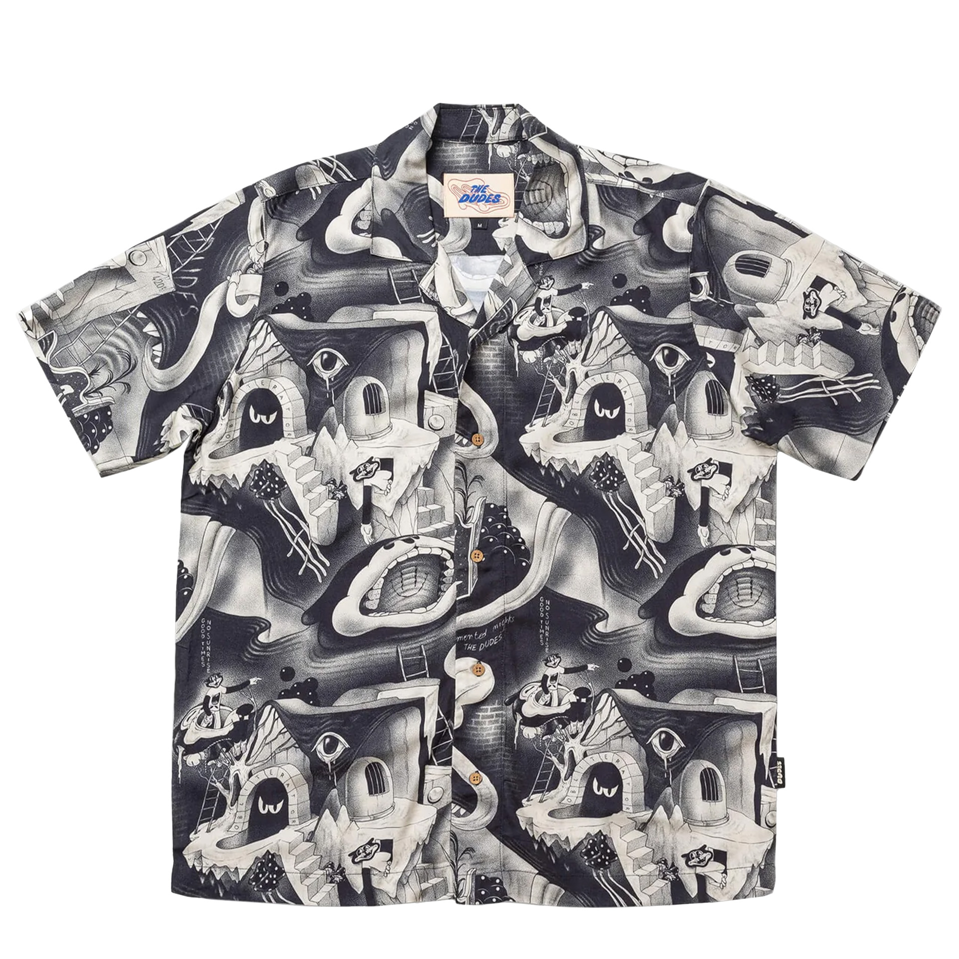 The Dudes Shirt Tormented Nights B/w Hawaiian Multicolor