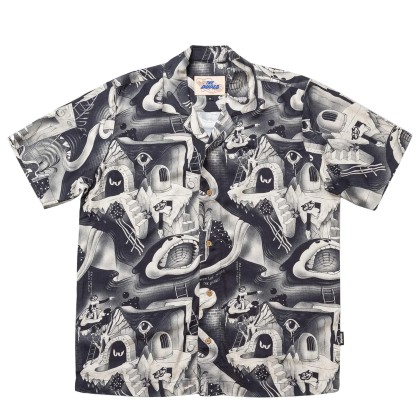 The Dudes Shirt Tormented Nights B/w Hawaiian Multicolor