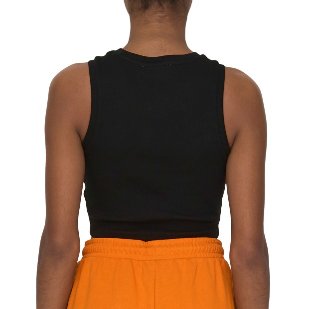 Only Onlvilma S/l Cropped Tank Top Jrs Noos Black
