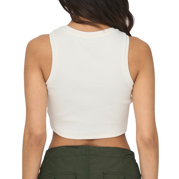 Only Onlvilma S/l Cropped Tank Top Jrs Noos Cloud Dancer