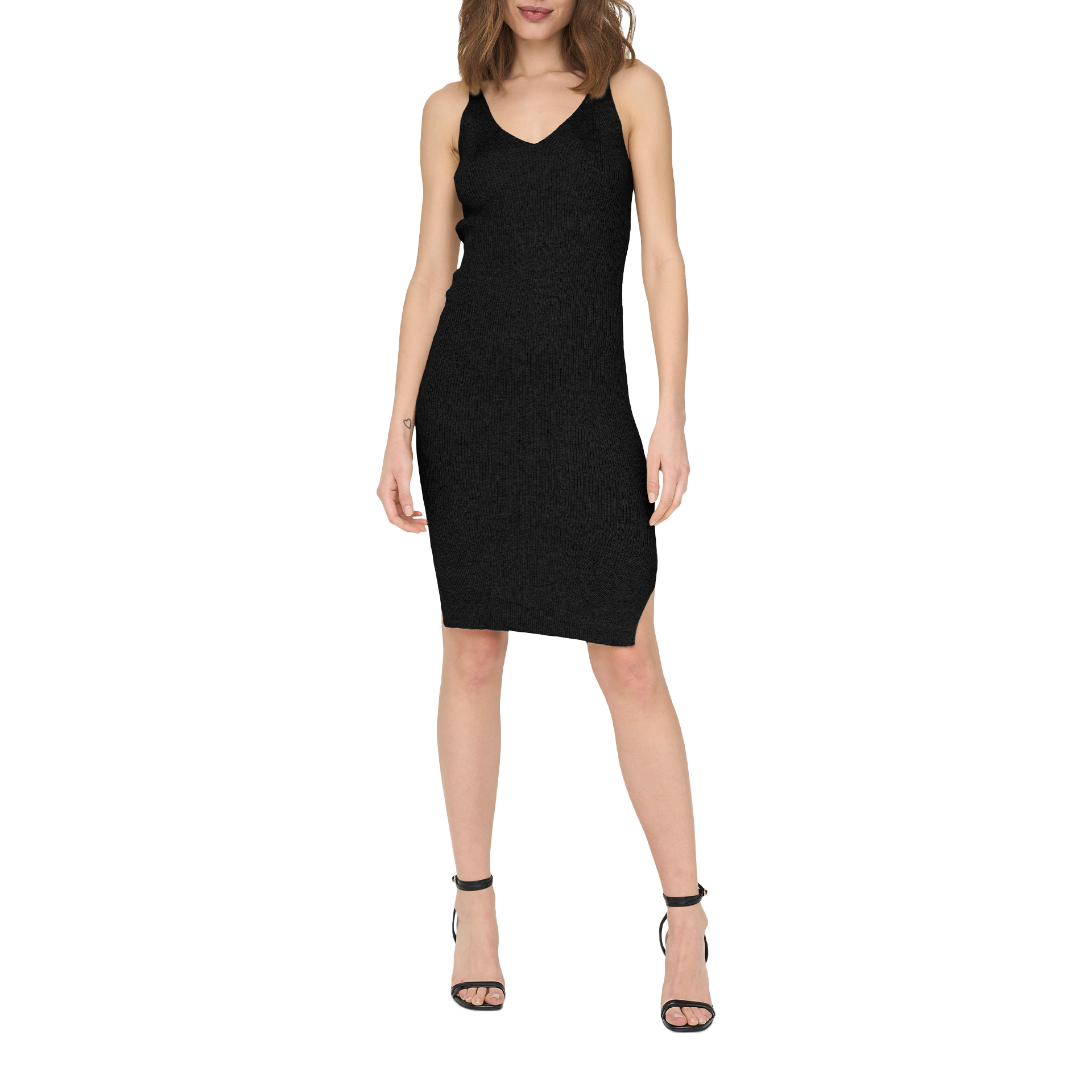 Only Onllina Sl Slit Dress Knt Black