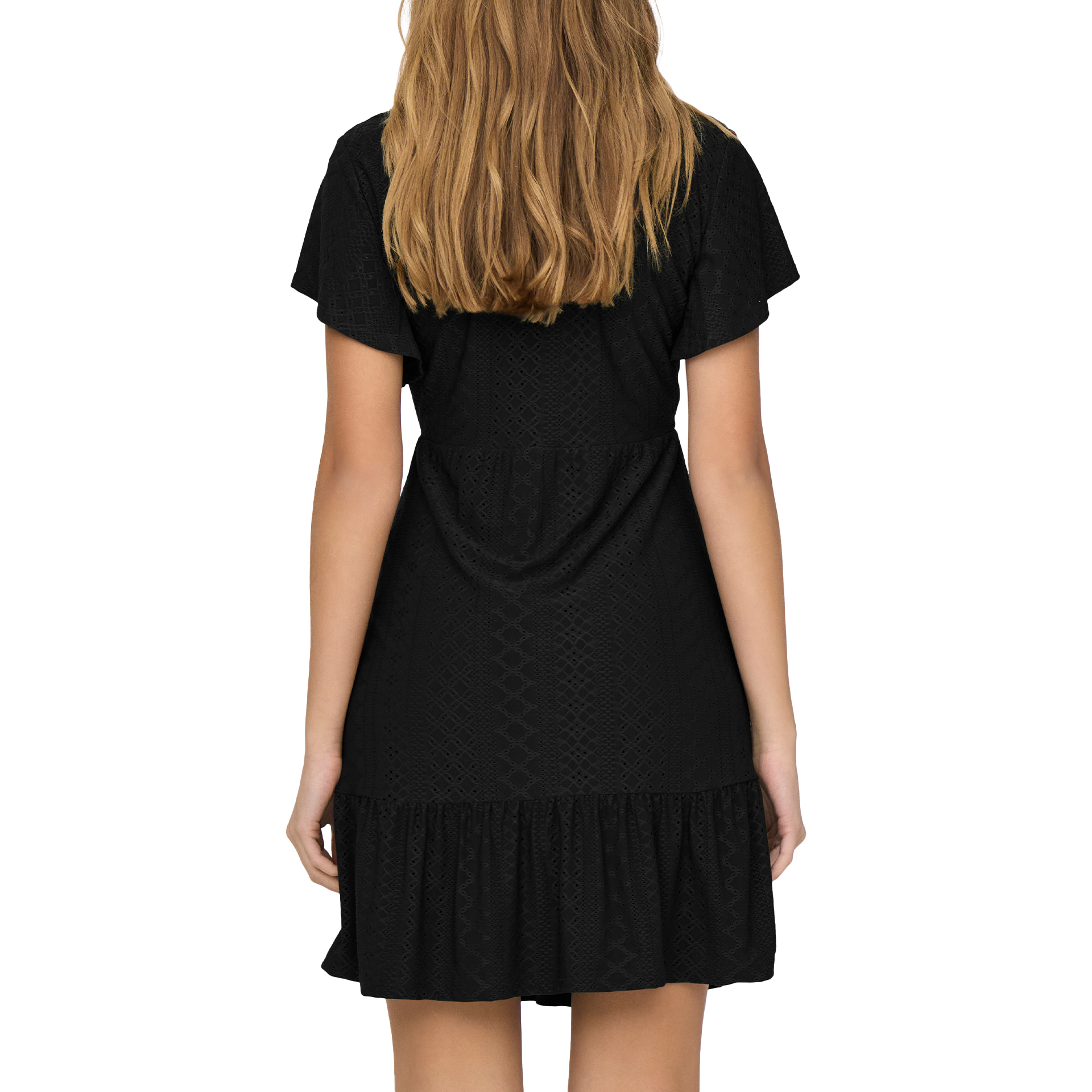 Only Onlsandra S/s V-neck Dress Jrs Black