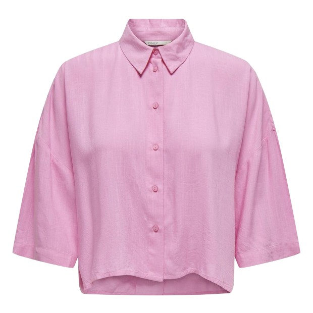 Only Onlastrid Life 2/4 Crop Shirt Wvn Noos Begonia Pink