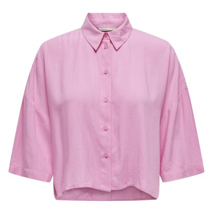 Only Onlastrid Life 2/4 Crop Shirt Wvn Noos Begonia Pink