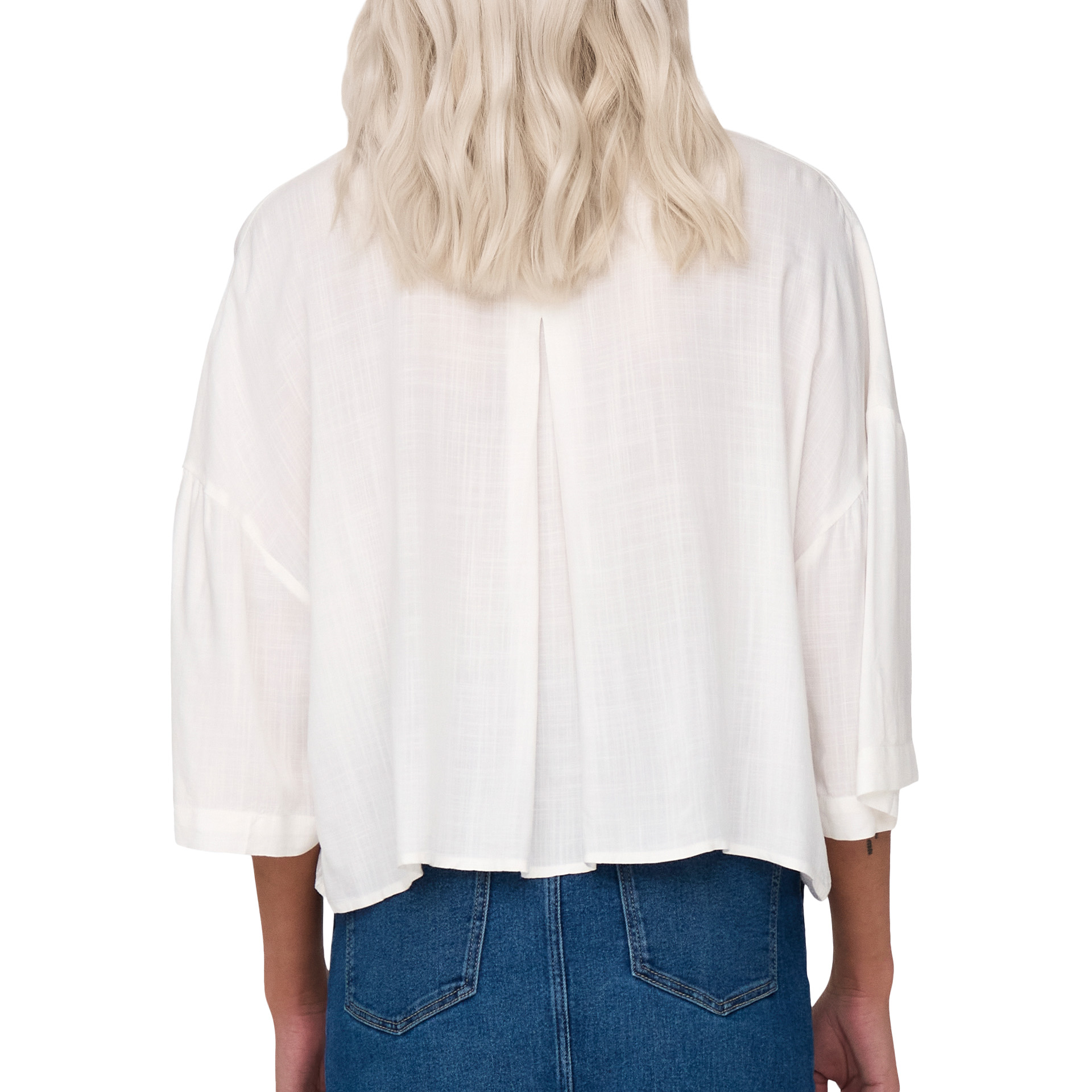 Only Onlastrid Life 2/4 Crop Shirt Wvn Noos Cloud Dancer