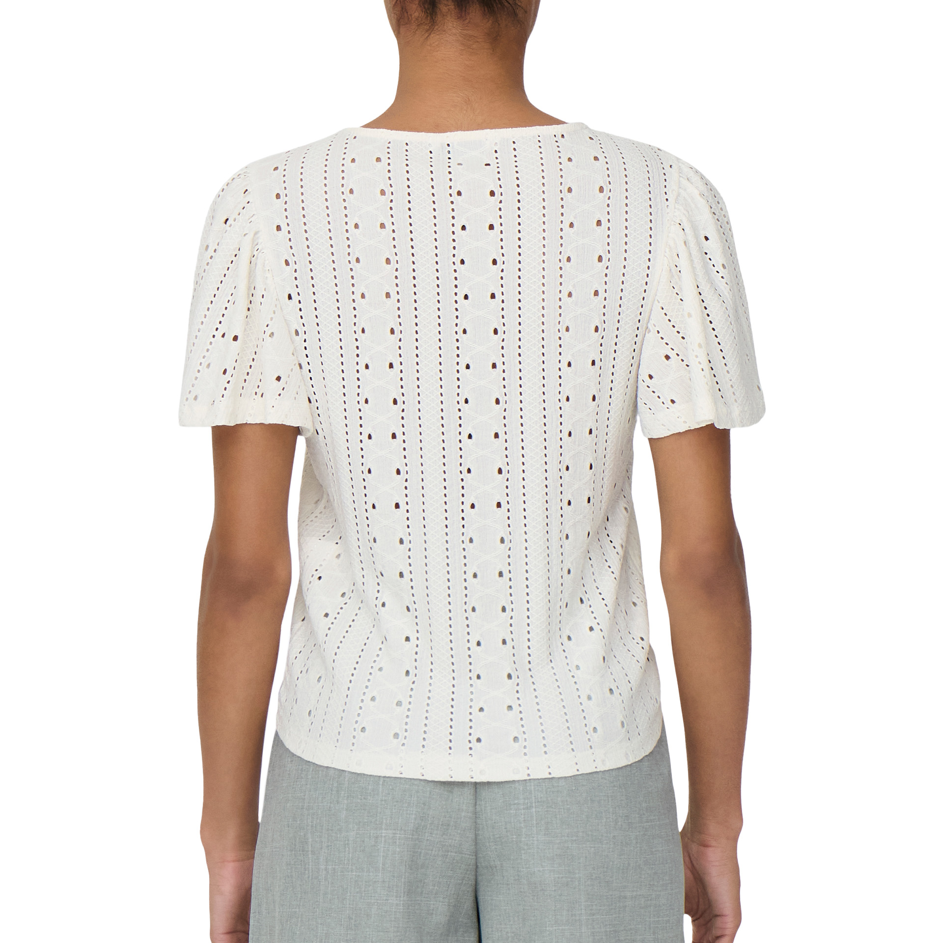 Only Onlriverside S/s Flaired Top Jrs Cloud Dancer