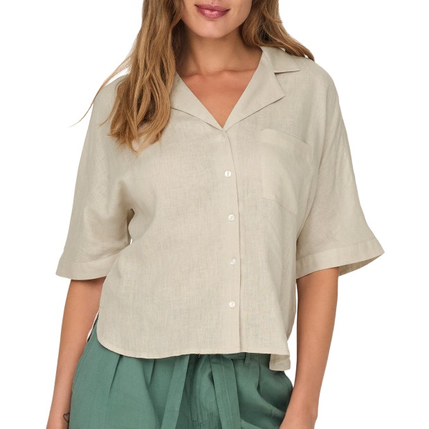 Only Onltokyo Life Ss Linen Bl Shirt Pnt Noos Moonbeam