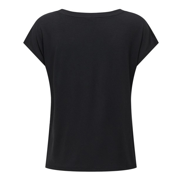 Only Onlrilla S/s V-neck Top Jrs Black