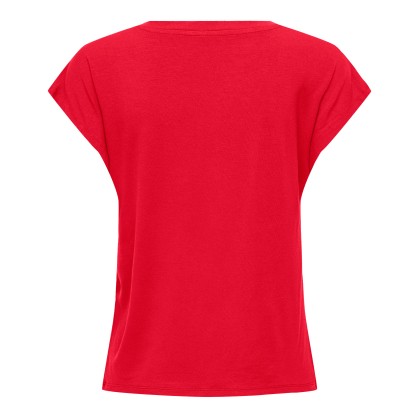 Only Onlrilla S/s V-neck Top Jrs True Red Only Onlrilla S/s V-neck Top Jrs True Red