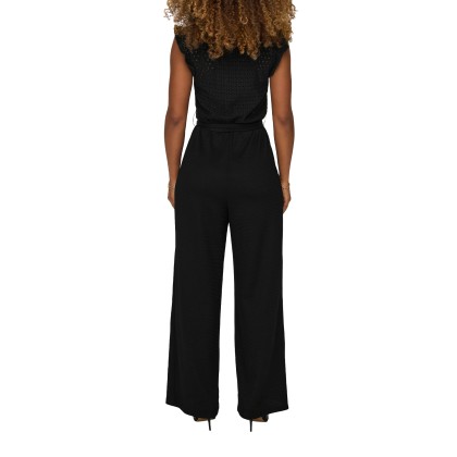 Only Onlelisa S/l V-neck Jumpsuit Jrs Black Only Onlelisa S/l V-neck Jumpsuit Jrs Black
