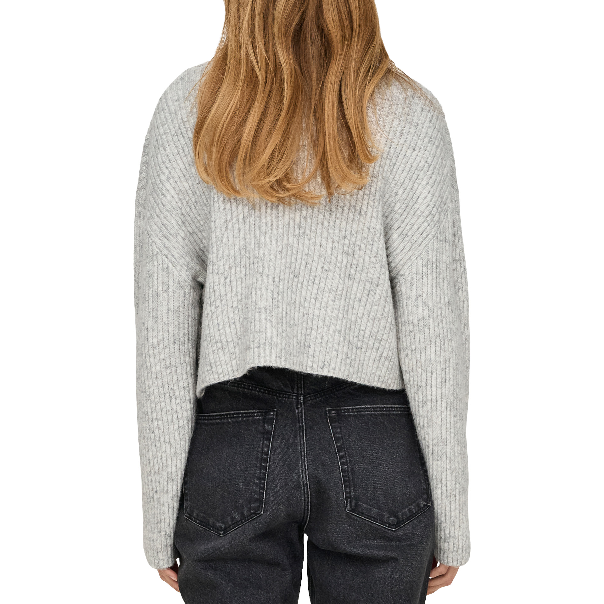 Only Onlmelanie L/s Rollneck Pullover Kntnoos Light Grey Melange