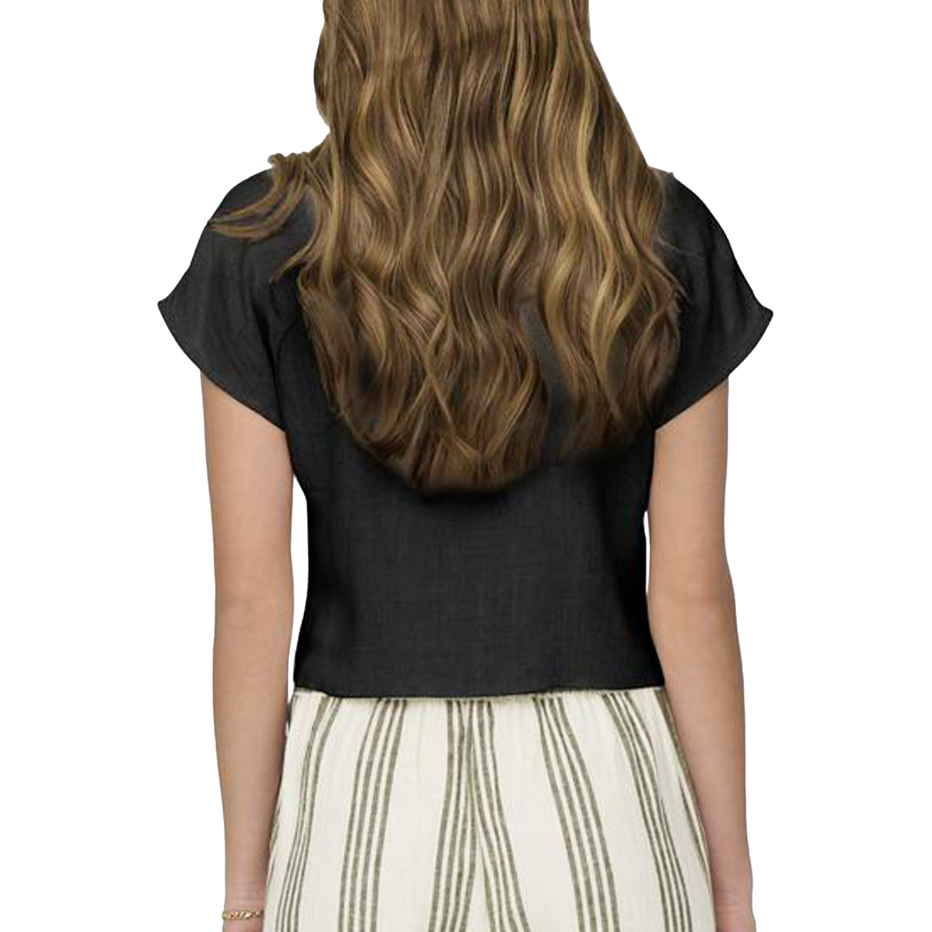 Only Onlsiesta Ss Knot Lin Bl Shirt Pnt Noos Black