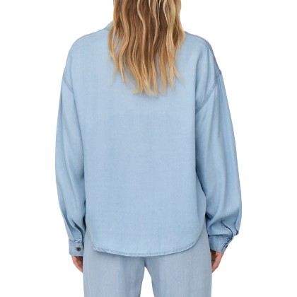 Only Onlcharis Life Ls Shirt Cc Wvn Light Blue Denim