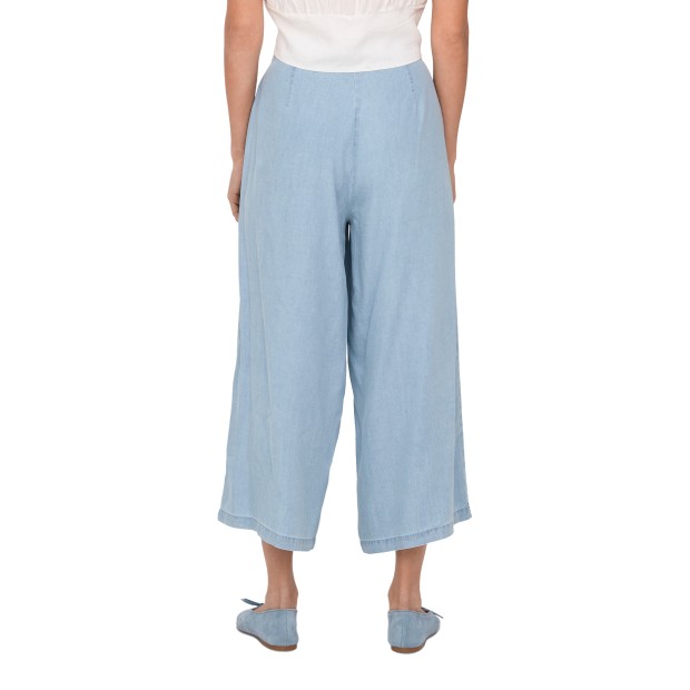 Only Onlcharis Life Long Culotte Pant Cc Wvn Light Blue Denim