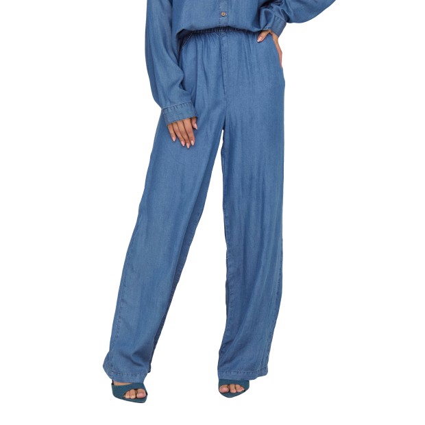 Only Onlcharis Life Hw Pull-up Pant Ccwvn Medium Blue Denim