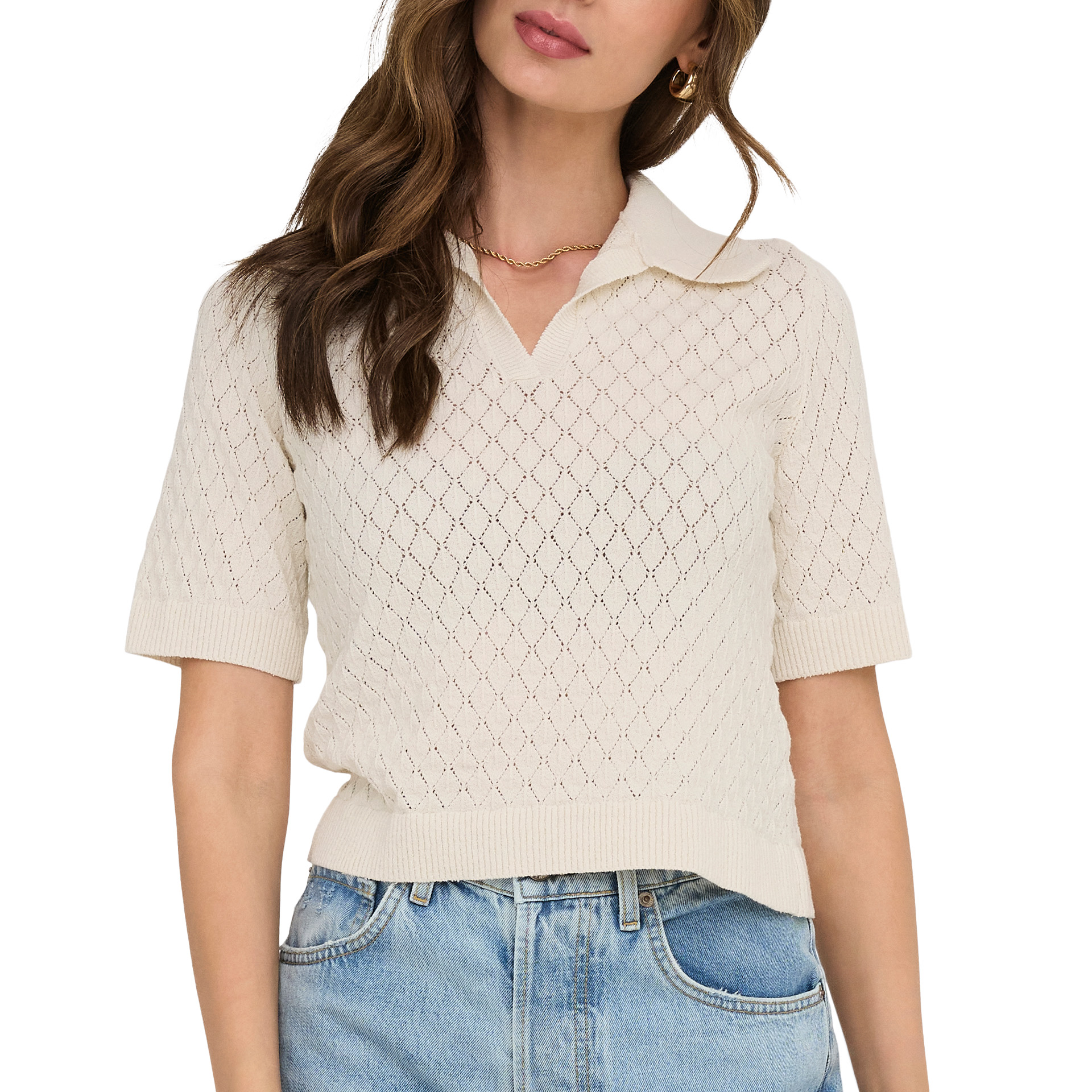 Only Onlcosima Ss Structure Polo Knt Nca Birch