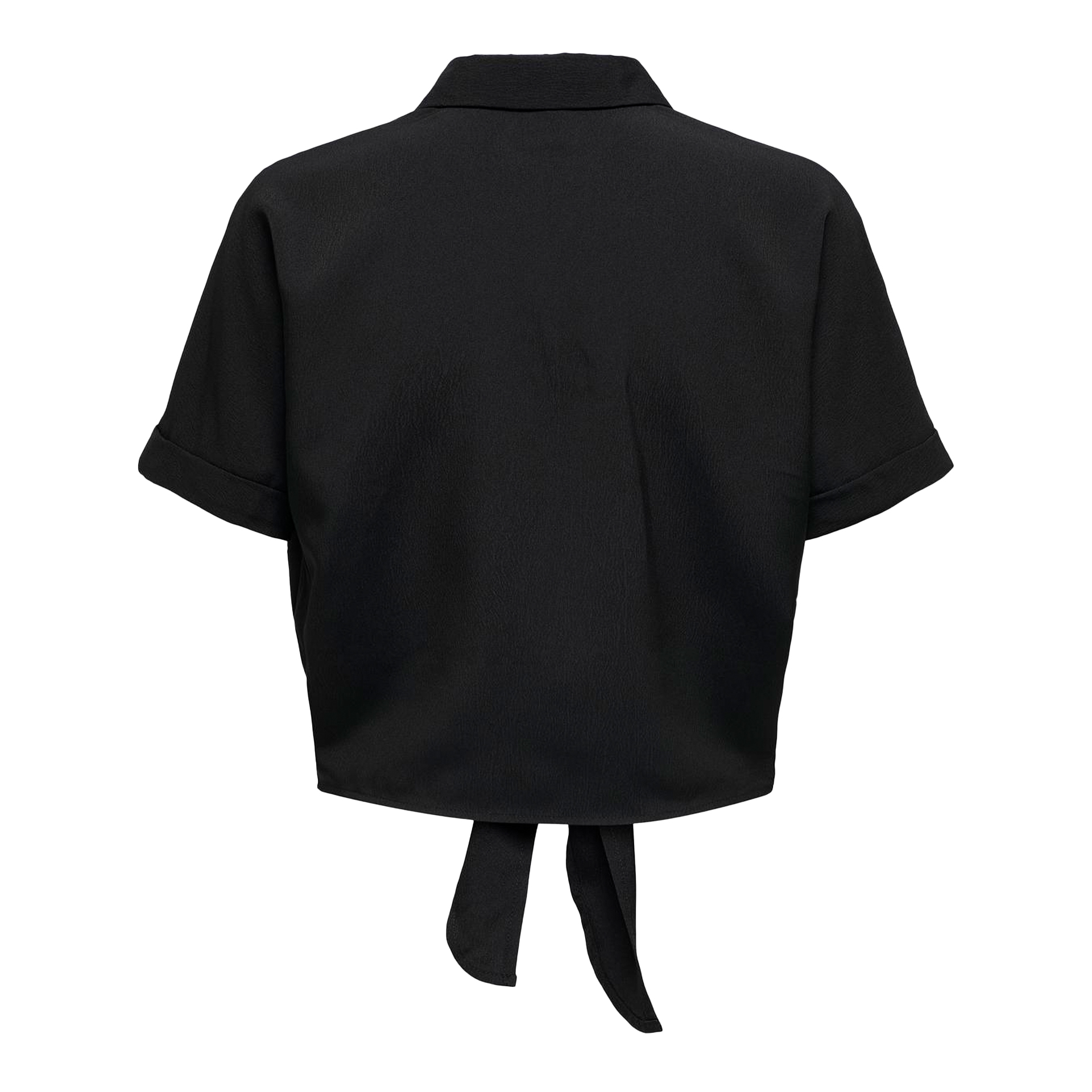 Only Onlnova Life Elite S/s Knot Shirt Solid Black