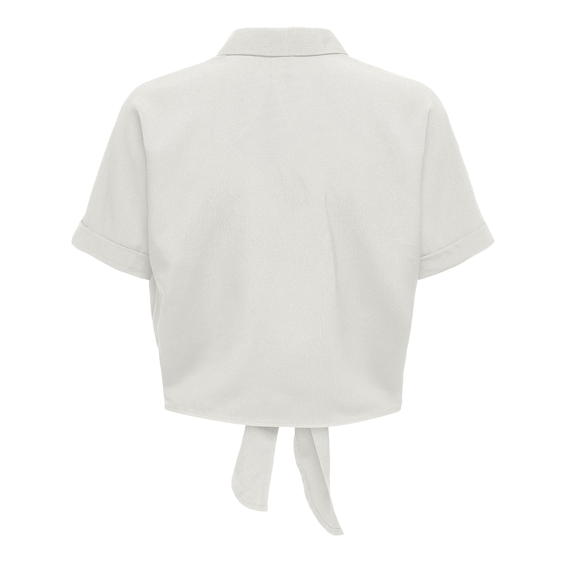 Only Onlnova Life Elite S/s Knot Shirt Solid Cloud Dancer