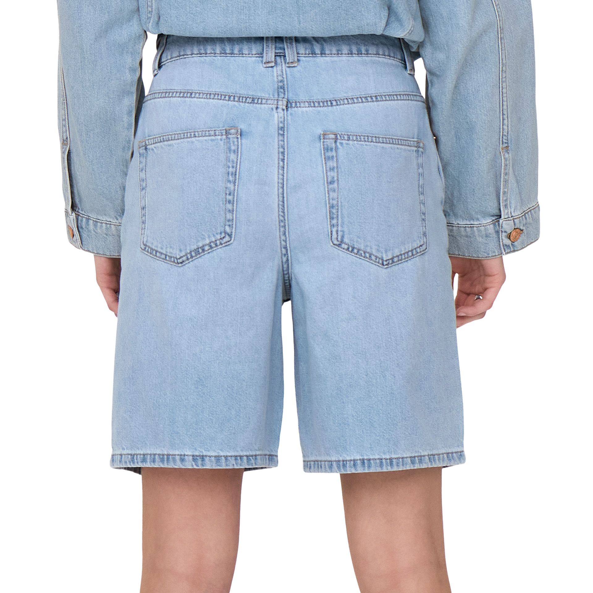 Only Onlrobyn Hw Long Shorts Dnm Pim Oy Light Blue Denim