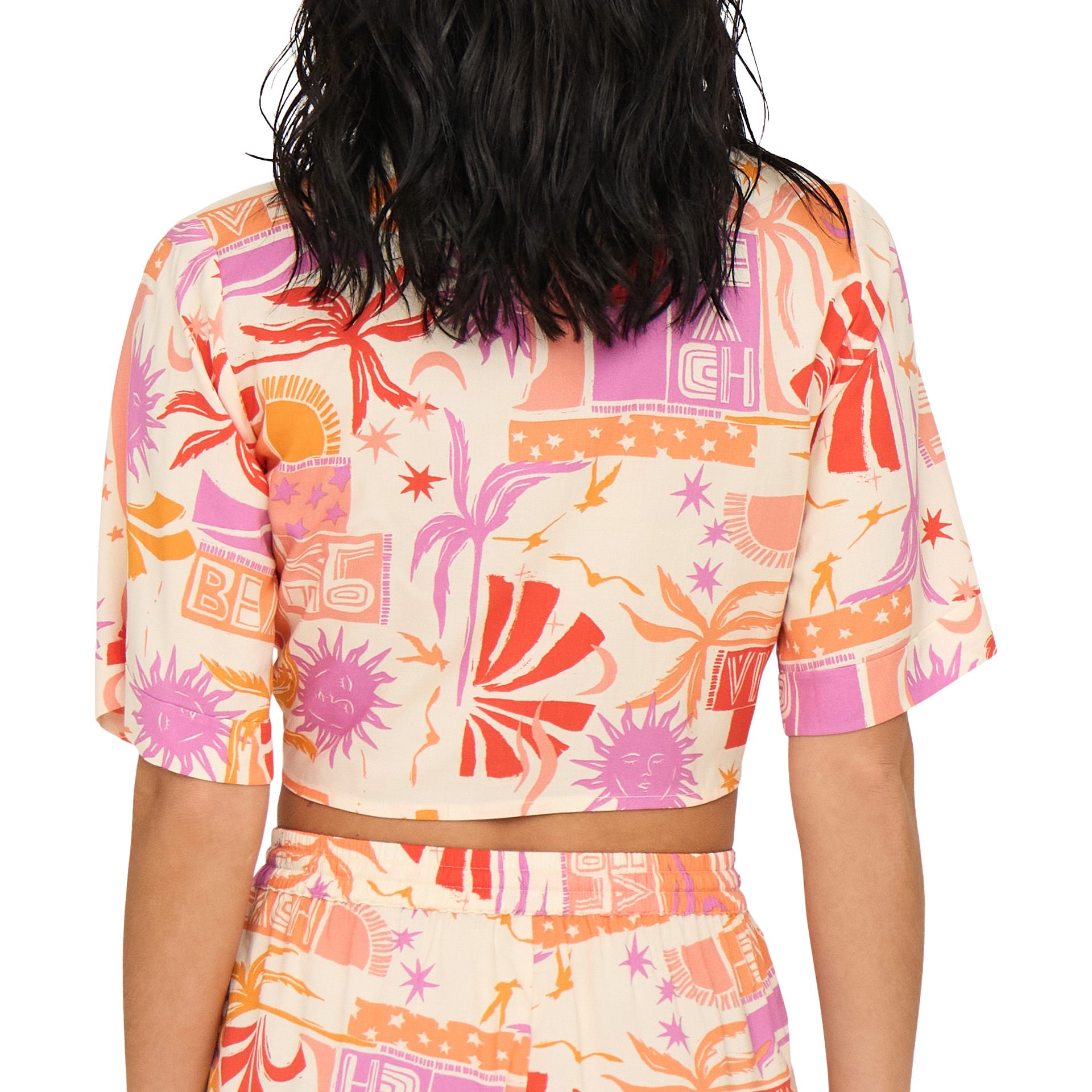 Only Onlzuffy Life S/s Knot Shirt Ptm Firecracker Viva La Beach