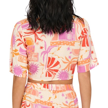 Only Onlzuffy Life S/s Knot Shirt Ptm Firecracker Viva La Beach