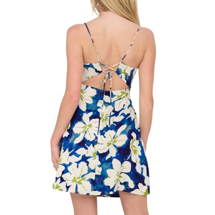 Only Onljane Life S/l Janice Dress Ptm Dark Blue Bursting Blossom