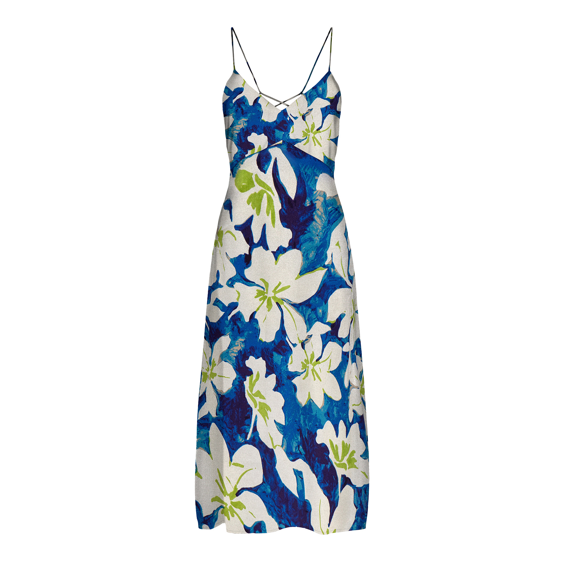 Only Onljane Life S/l Janice Long Dress Ptm Dark Blue Bursting Blossom