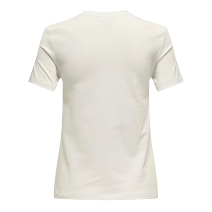 Only Onlfilippa Life S/s O-neck Top Jrs Cloud Dancer Iridescent Tape+iridescent Sequins