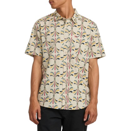 Rvca Camisa Rvca La Eye Floral Light Khaki