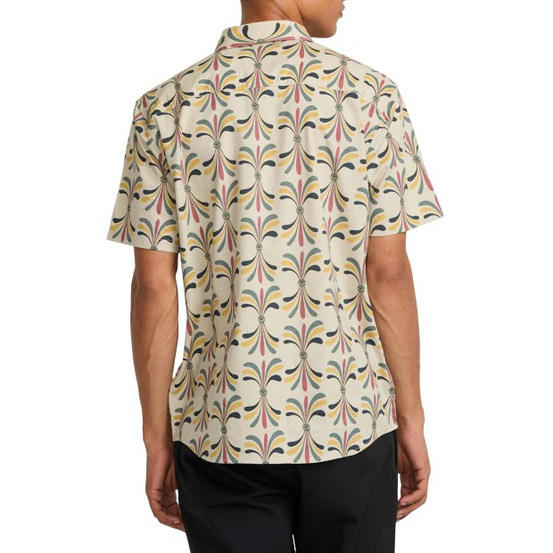 Rvca Camisa Rvca La Eye Floral Light Khaki