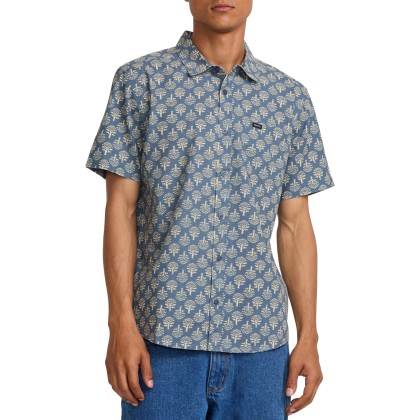 Rvca Camisa Rvca Vacationist Ss Indigo