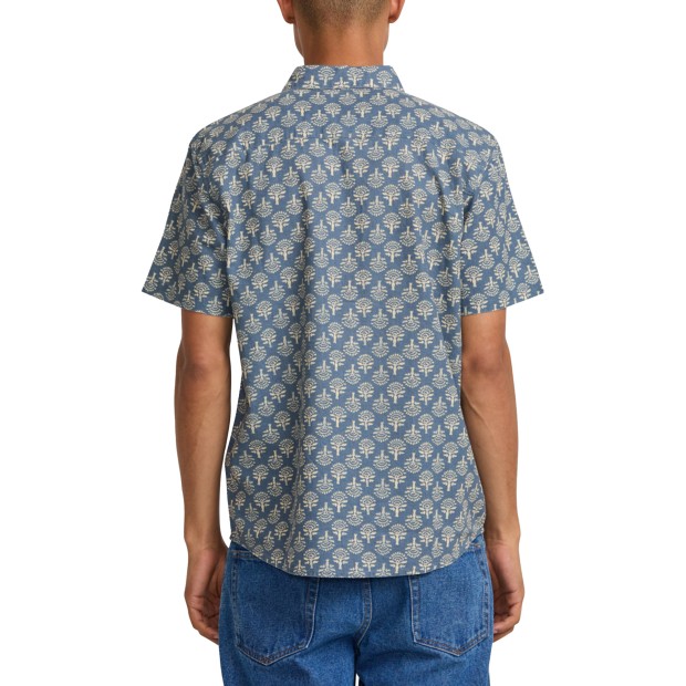 Rvca Camisa Rvca Vacationist Ss Indigo