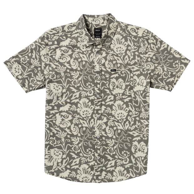Rvca Camisa Rvca Vacationist Ss Sage Leaf