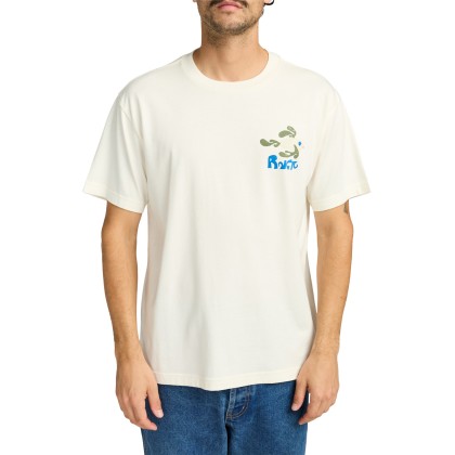 Rvca T-shirt Rvca La Fishschool Antique White