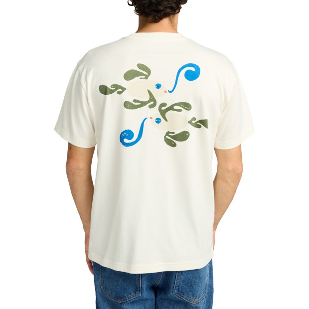 Rvca T-shirt Rvca La Fishschool Antique White