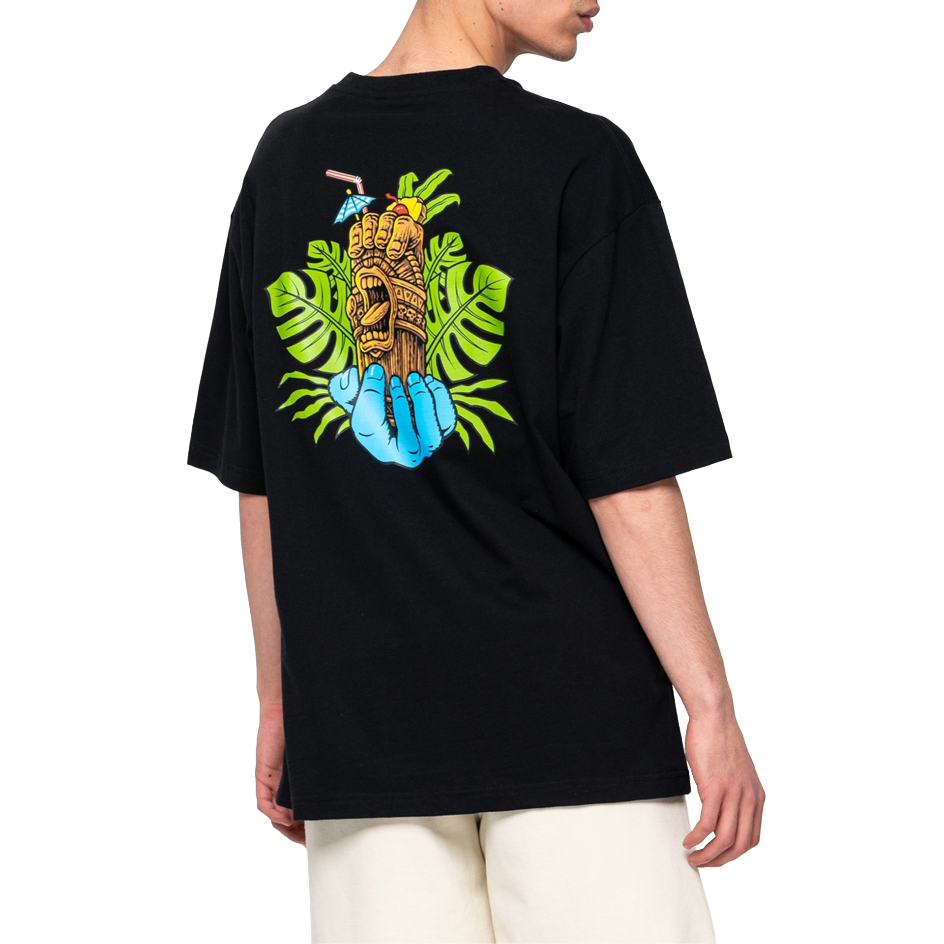 Santa Cruz T-shirt Tiki Hand Strip Black