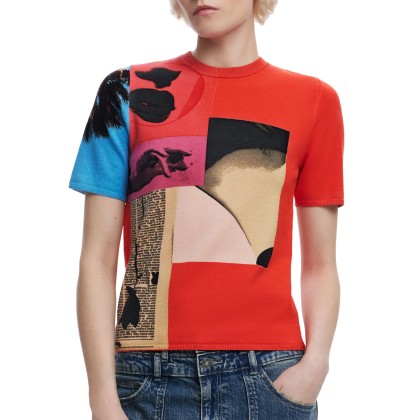 Desigual T-shirt Red Collage Lacroix Vermelho