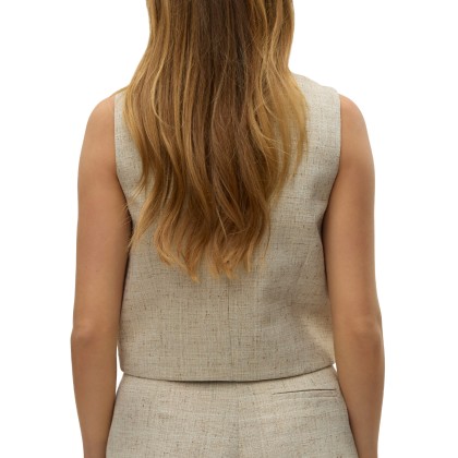 Vero Moda Vmmaj Sl Short Waistcoat Oatmeal Melange As Offer Sample
