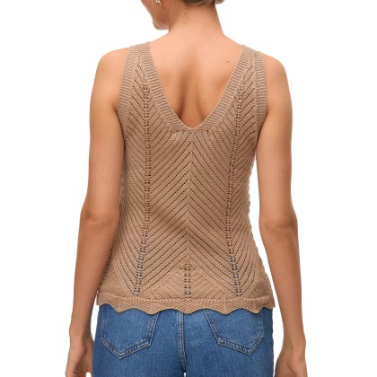 Vero Moda Vmnoel Sl V-neck Top Fr Silver Mink W. Gold Lurex