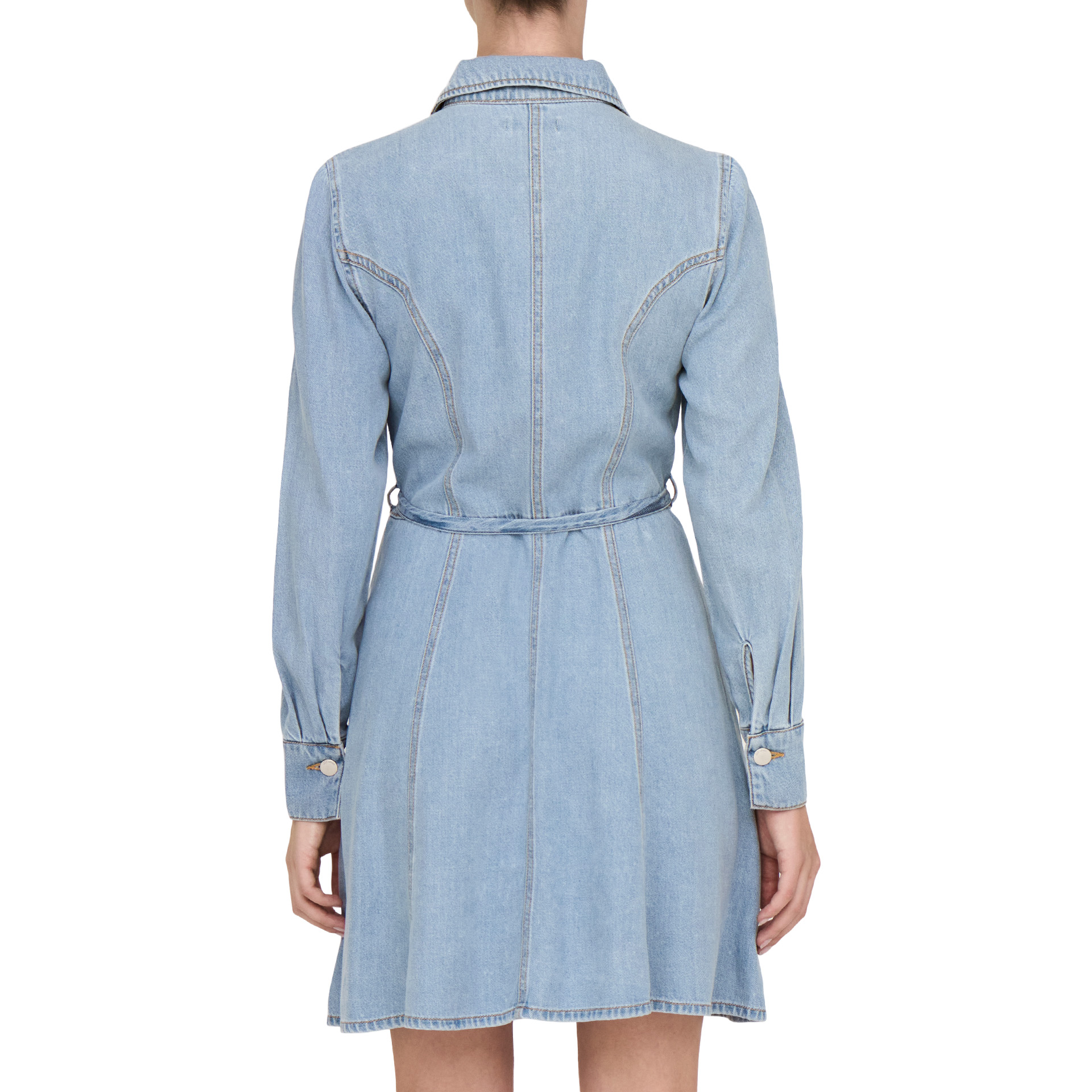 JDY Jdykamma Ls Belt Short Dress Dnm Light Blue Denim