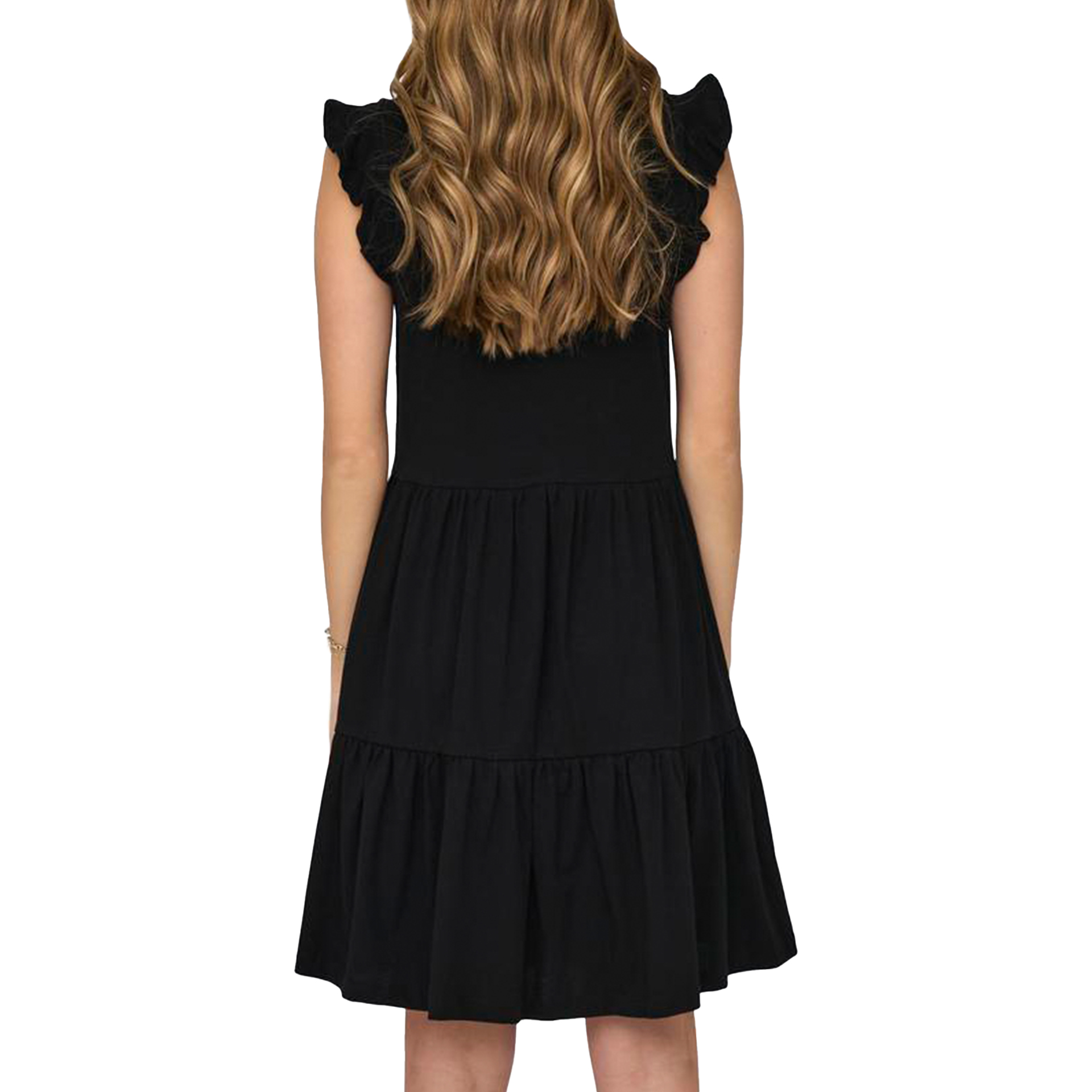 Only Vestido May Life Cap Sleeves Frill Bl