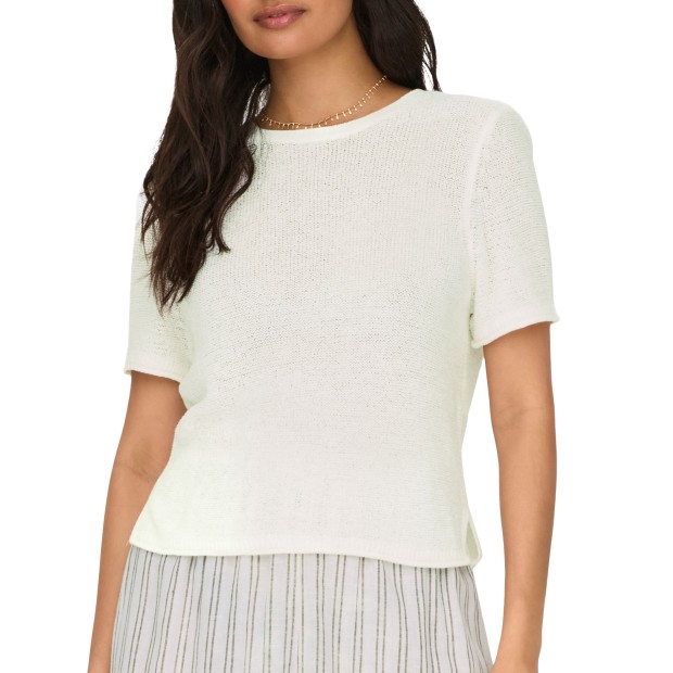Only Onlsunny S/s Pullover Knt Noos Cloud Dancer