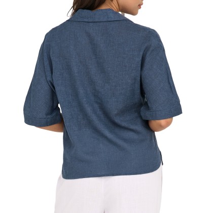 Only Onltokyo Life Ss Linen Bl Shirt Pnt Noos Vintage Indigo