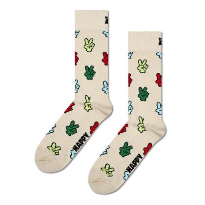 Happy Socks Victory Sign Bege