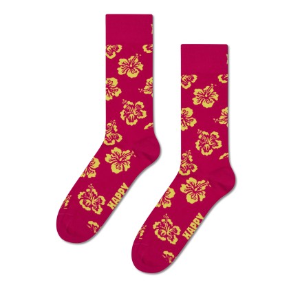 Happy Socks Hibiscus Rosa Escuro