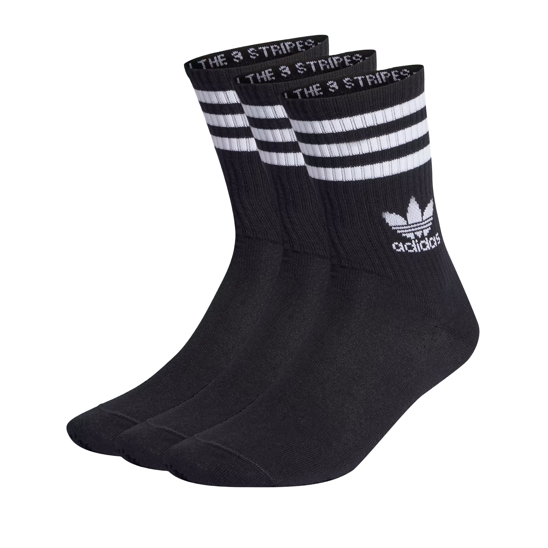 adidas Originals Meias de Cano Mdio 3Str Black
