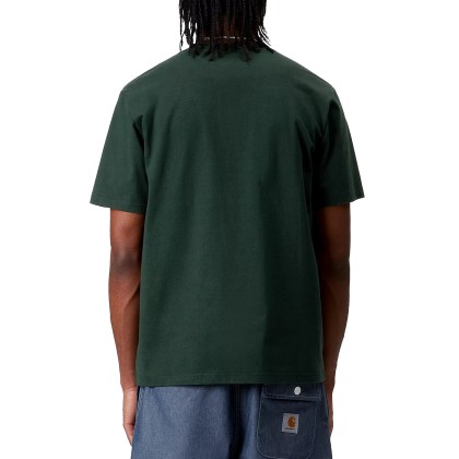 Carhartt Wip S/s University Script T-shirt Conifer  White