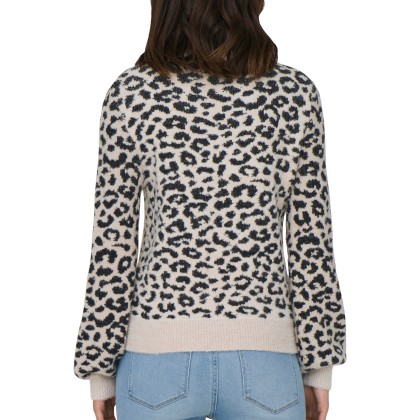 JDY Camisola Jdylorraine Animal Knt Noos Cement Black/malt Ball Mix