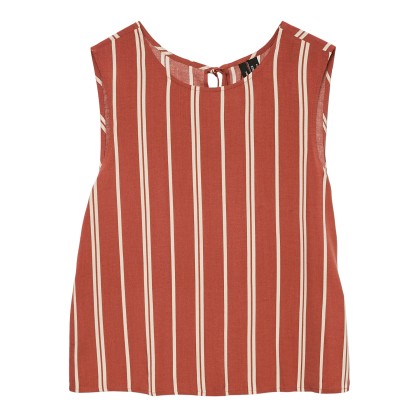 Vero Moda Vmchristina Sl Short Stripe Top Wvn Ga Marsala Birch